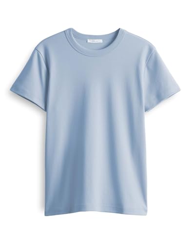 OPUS Damen Kurzarmshirt | T-Shirt SAMUN Slim aus BCI Cotton Mix Oxford Blue, 40 von OPUS