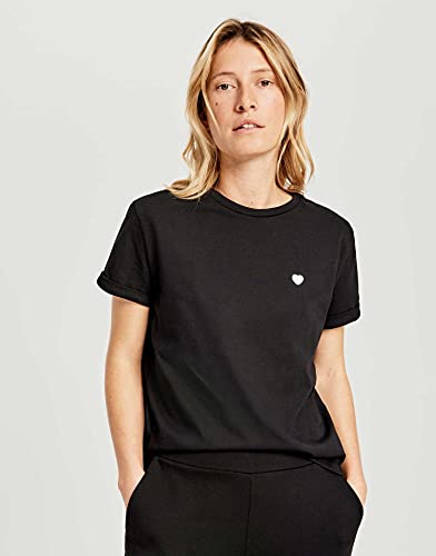 OPUS Damen Kurzarmshirt | T-Shirt SERZ Regular aus Organic Cotton Black, 36 von OPUS