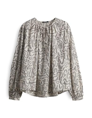 OPUS Damen Langarmbluse | Bluse FISANNA Loose aus Leichter Baumwolle Black, 40 von OPUS