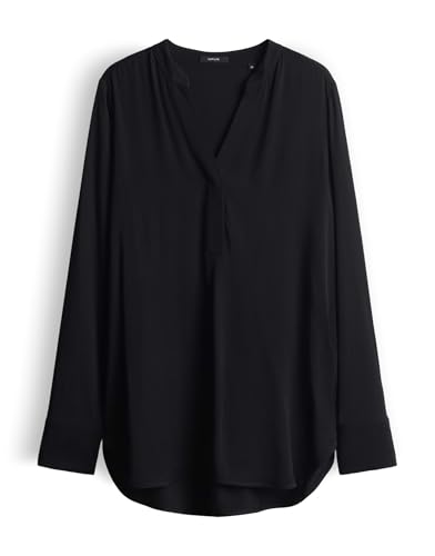 OPUS Damen Langarmbluse | FARGI Loose Longbluse aus fließender Viskose Black, 44 von OPUS