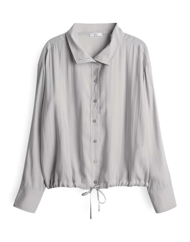 OPUS Damen Langarmbluse | FAYRA Regular Langarmbluse aus weichem Modal Mix Hazy Fog Melange, 34 von OPUS