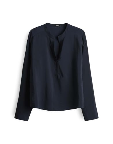 OPUS Damen Langarmbluse | FEMYN Loose Tunikabluse mit dezenter Struktur Coal Blue, 44 von OPUS