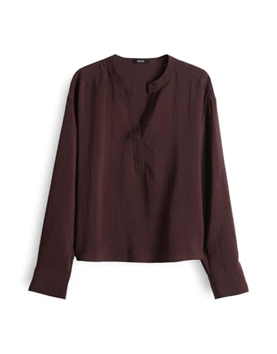 OPUS Damen Langarmbluse | FEMYN Loose Tunikabluse mit dezenter Struktur Dark Grape, 40 von OPUS