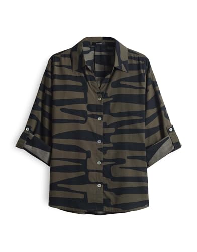 OPUS Damen Langarmbluse | FUMANI Jungle Loose Printbluse aus Cotton Voile Olive Leaf, 38 OPUS Damen Langarmbluse | FUMANI Jungle Loose Printbluse aus Cotton Voile Olive Leaf, 38 von OPUS