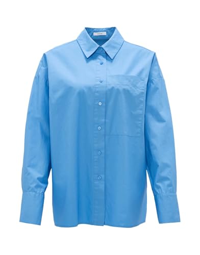 OPUS Damen Langarmbluse | Hemdbluse FAJOMI Oversize aus Leichter Baumwolle Blue Salt, 38 von OPUS