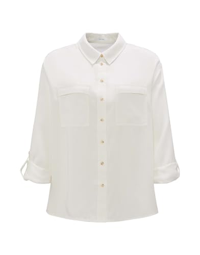OPUS Damen Langarmbluse | Hemdbluse FALENSA Regular aus Lyocell Milk, 44 von OPUS