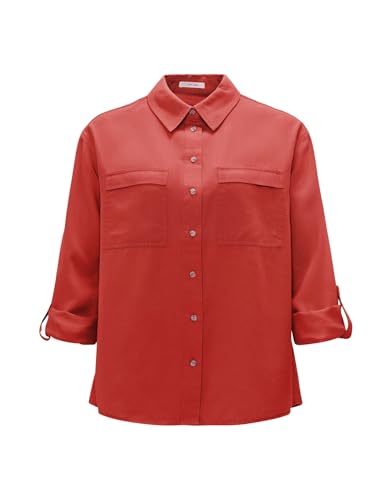 OPUS Damen Langarmbluse | Hemdbluse FALENSA Regular aus Lyocell Sweet red, 42 von OPUS