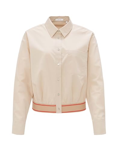 OPUS Damen Langarmbluse | Hemdbluse FAPANI Regular aus BCI Cotton Soft Oat, 34 von OPUS