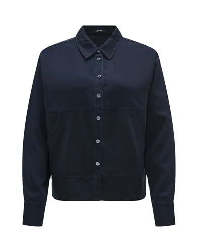 OPUS Damen Langarmbluse | Hemdbluse FJURI Regular aus Lyocell Coal Blue, 42 von OPUS