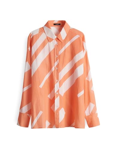 OPUS Damen Langarmbluse | Leichte Hemdbluse FENLO Stripe aus BCI Cotton Pale orange, 36 OPUS Damen Langarmbluse | Leichte Hemdbluse FENLO Stripe aus BCI Cotton Pale orange, 36 von OPUS