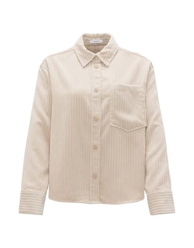 OPUS Damen Langarmbluse | Overshirt FANKI Boxy Fit aus weichem Cord Macadamia, 38 von OPUS