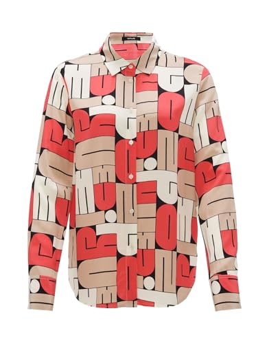 OPUS Damen Langarmbluse | Printbluse FUMIRA Regular aus Reiner Viskose Sweet red, 40 von OPUS