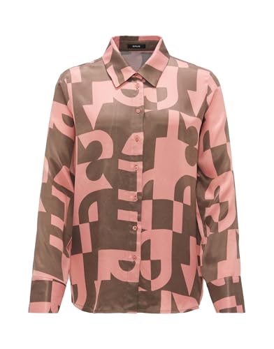 OPUS Damen Langarmbluse | Satinbluse FALKINA Bold Regular aus fließender Viskose Mellow Rose, 40 von OPUS