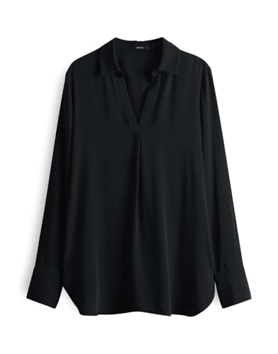 OPUS Damen Langarmbluse | Shirtbluse FANGI Regular aus Viskose Black, 38 von OPUS