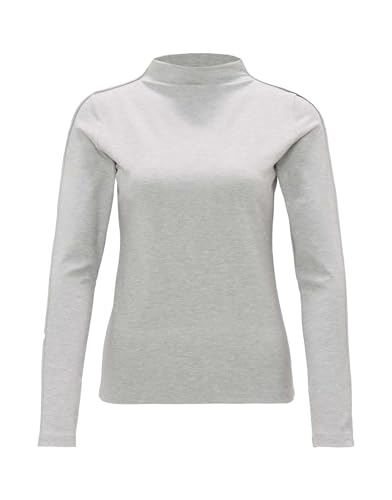 OPUS Damen Langarmshirt | Longsleeve SALIMAS Slim aus feinem RIPP-Jersey Hazy Fog Melange, 40 von OPUS