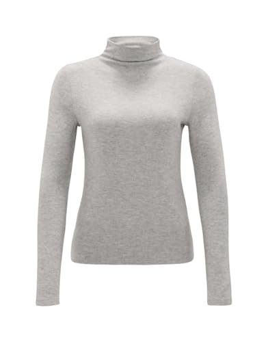 OPUS Damen Langarmshirt | Longsleeve SASEMIN Slim aus weichem Feinstrick Hazy Fog Melange, 40 von OPUS
