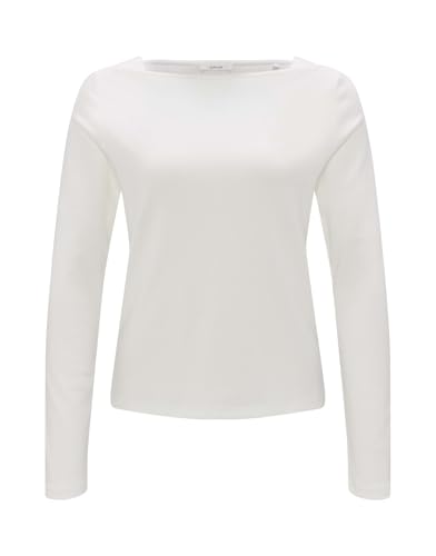 OPUS Damen Langarmshirt | Longsleeve SUBDA Slim aus weichem Jersey Milk, 36 von OPUS