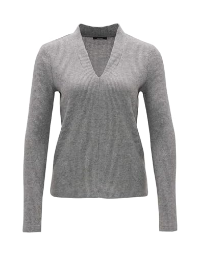 OPUS Damen Langarmshirt | Pullover SOMOKO Regular aus weichem Jersey Easy Grey, 38 von OPUS