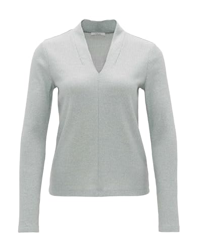 OPUS Damen Langarmshirt | Pullover SOMOKO Regular aus weichem Jersey Glacier Blue, 44 von OPUS