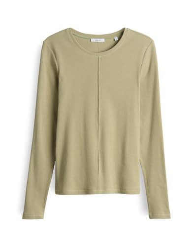 OPUS Damen Langarmshirt | SADALIE Slim Rippshirt aus BCI Cotton Mix Soft Matcha, 42 von OPUS