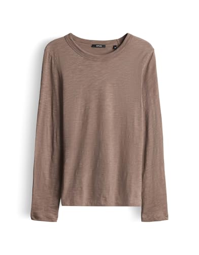OPUS Damen Langarmshirt | SIMOOK Slim Longsleeve aus nachhaltiger Baumwolle Cocoa, 38 von OPUS