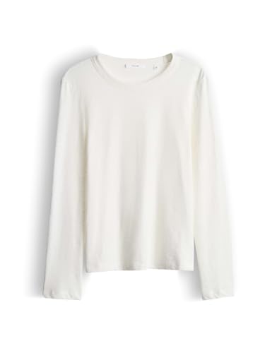 OPUS Damen Langarmshirt | SIMOOK Slim Longsleeve aus nachhaltiger Baumwolle Milk, 38 von OPUS