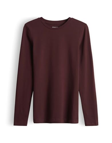 OPUS Damen Langarmshirt | SMILLA Slim Longsleeve aus Jersey Dark Grape, 42 von OPUS