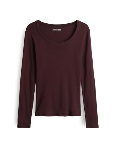 OPUS Damen Langarmshirt | SORANA Slim Longsleeve aus BCI Cotton Mix Dark Grape, 36 von OPUS