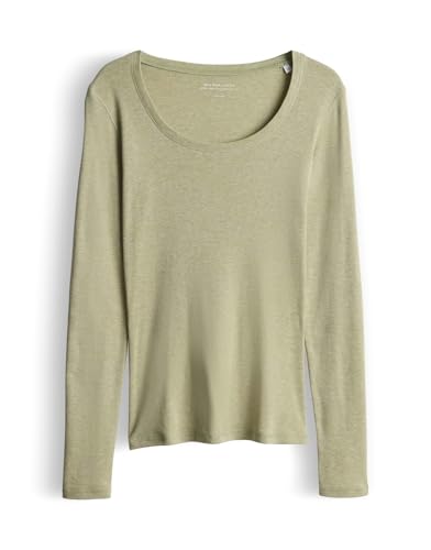 OPUS Damen Langarmshirt | SORANA Slim Longsleeve aus BCI Cotton Mix Soft Matcha, 36 von OPUS