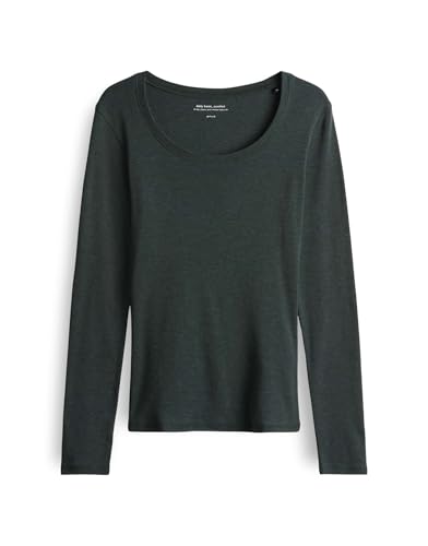 OPUS Damen Langarmshirt | SORANA Slim Longsleeve aus BCI Cotton Mix deep Pine, 44 von OPUS