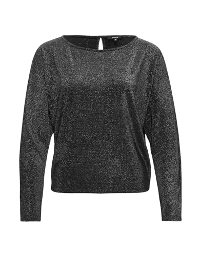 OPUS Damen Langarmshirt | Shirt SIGLAM Batwing Fit aus schimmerndem Jersey Black, 42 von OPUS