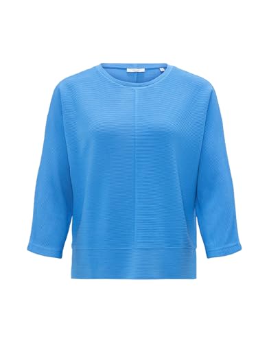 OPUS Damen Langarmshirt | Shirt SINNI aus Strukturiertem Jersey Blue Salt, 38 von OPUS