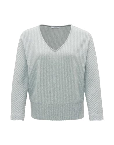 OPUS Damen Langarmshirt | Shirt SOCOCO Batwing Fit aus weichem RIPP-Jersey Glacier Blue, 38 von OPUS