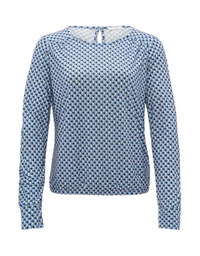 OPUS Damen Langarmshirt | Shirt SUTHA Abstract Regular aus ECOVERO™ Viskose Blue Salt, 44 von OPUS