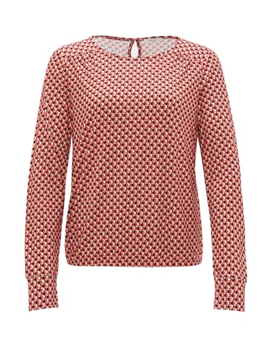 OPUS Damen Langarmshirt | Shirt SUTHA Abstract Regular aus ECOVERO™ Viskose Sweet red, 40 von OPUS