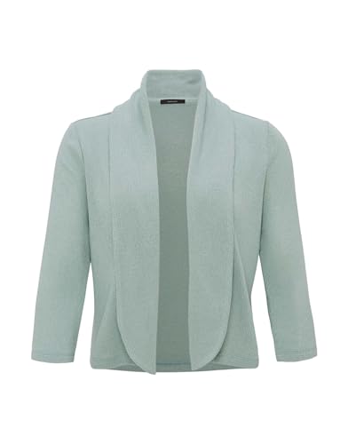 OPUS Damen Langarmshirt | Shirtjacke Sandrine Breeze Regular in Feinstrick Optik Aloe Green, 42 von OPUS