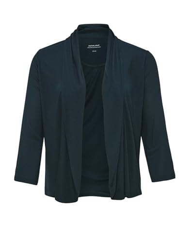 OPUS Damen Langarmshirt | Shirtjacke Sandrine Soft Regular aus ECOVERO™ Viskose Emerald, 38 von OPUS