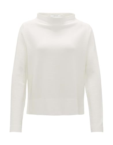 OPUS Damen Langarmshirt | Strukturiertes Shirt SUFU Regular aus Viskose Mix Milk, 38 von OPUS