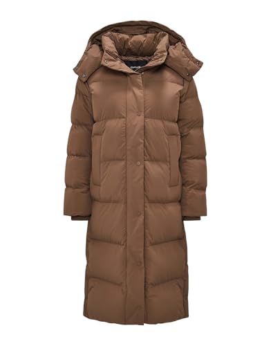 OPUS Damen Mantel | Langer Steppmantel HALLINE Regular mit recycelter Fake-Daunen-Füllung Cocoa, 40 von OPUS