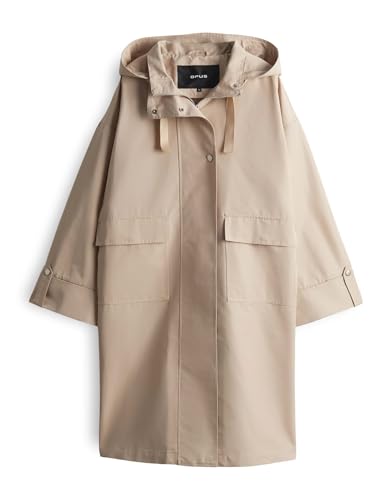 OPUS Damen Mantel | Parka Hilla Oversize mit wasserabweisender Textur Soft Oat, 44 von OPUS
