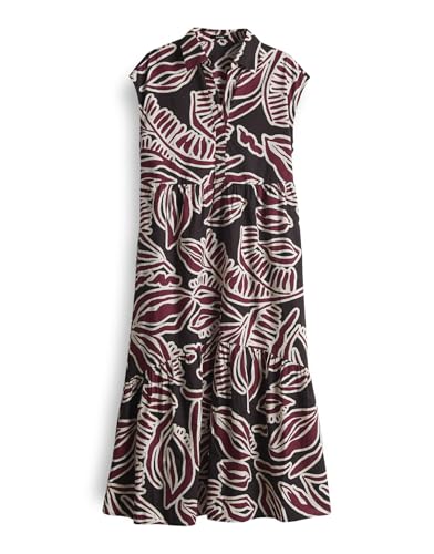 OPUS Damen Midikleid | Printkleid WERISA Tropical A-Linie mit Volantstufen Cassis, 34 von OPUS