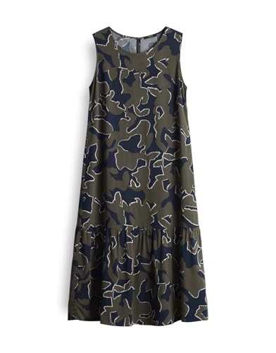 OPUS Damen Midikleid | Trägerkleid WICY Wildflower mit abstraktem Print Coal Blue, 40 von OPUS
