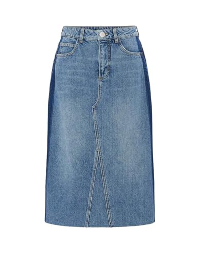 OPUS Damen Midirock | Jeansrock RINSO Stripe aus nachhaltiger Baumwolle mid Strong Blue, 40 von OPUS