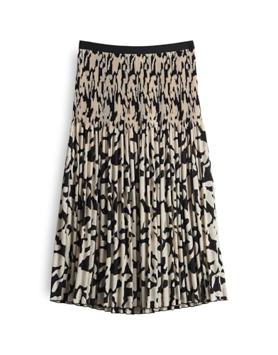 OPUS Damen Midirock | Midirock RIBANE Wildflower Plisseerock mit Allover Print Black, 38 von OPUS