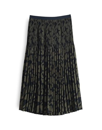 OPUS Damen Midirock | Midirock RIBANE Wildflower Plisseerock mit Allover Print Coal Blue, 36 von OPUS