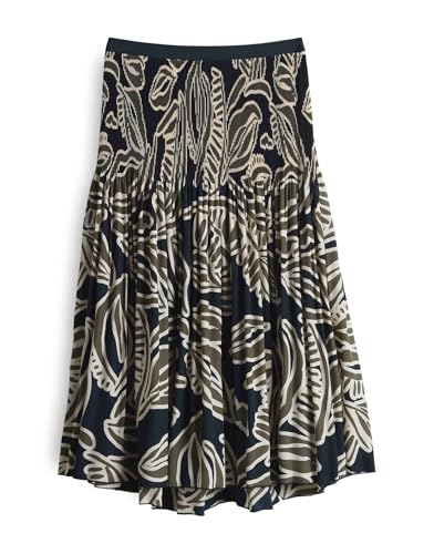 OPUS Damen Midirock | Plisseerock RIBANE Tropical mit Komfortbund Olive Leaf, 36 von OPUS