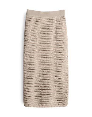 OPUS Damen Midirock | RENISA mit Lochstrickmuster Natural Glaze, 40 von OPUS