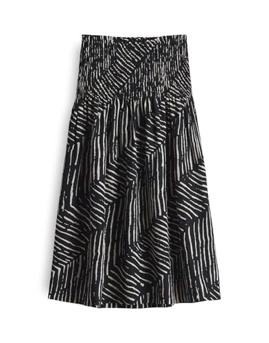 OPUS Damen Midirock | ROPANI Palm Leaves Midirock mit Smokdetail Black, 38 von OPUS