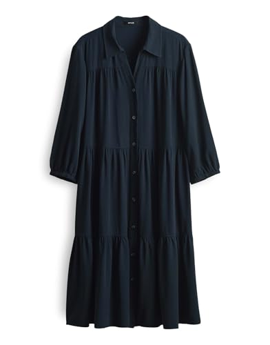 OPUS Damen Minikleid | Hemdblusenkleid WIDARA A-Linie aus weichem Lyocell Mix Coal Blue, 38 von OPUS