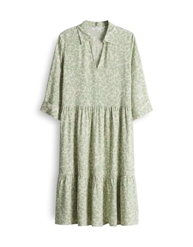 OPUS Damen Minikleid | Printkleid WALARI Regular mit femininen Volantstufen Green Glow, 44 von OPUS